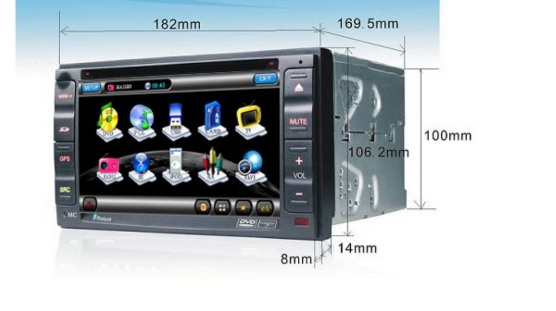 Navigatie TID 8901i Dedicata Hyundai OLD SANTA FE DVD AUTO GPS CARKIT INTERNET