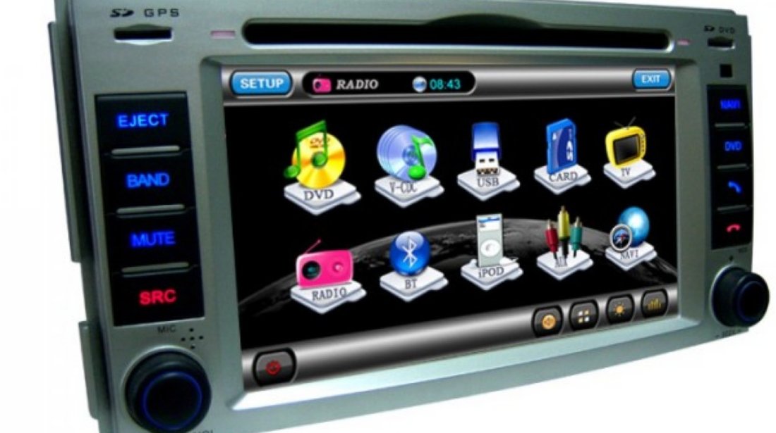 Navigatie TID 8908 Dedicata Hyundai Santa Fe DVD AUTO GPS CARKIT INTERNET