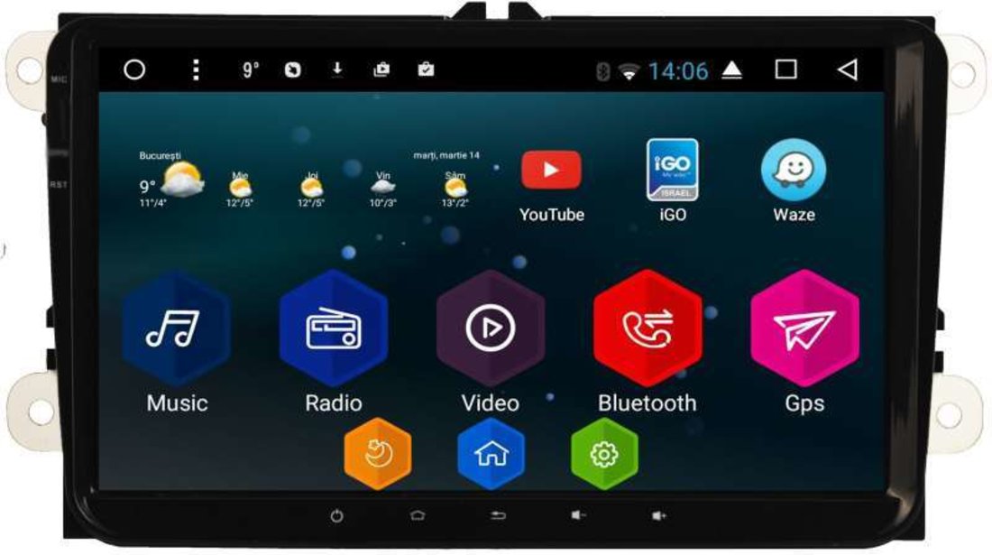 Navigatie TOURAN Vw Android Ecran 9 inch NAVD-T9800