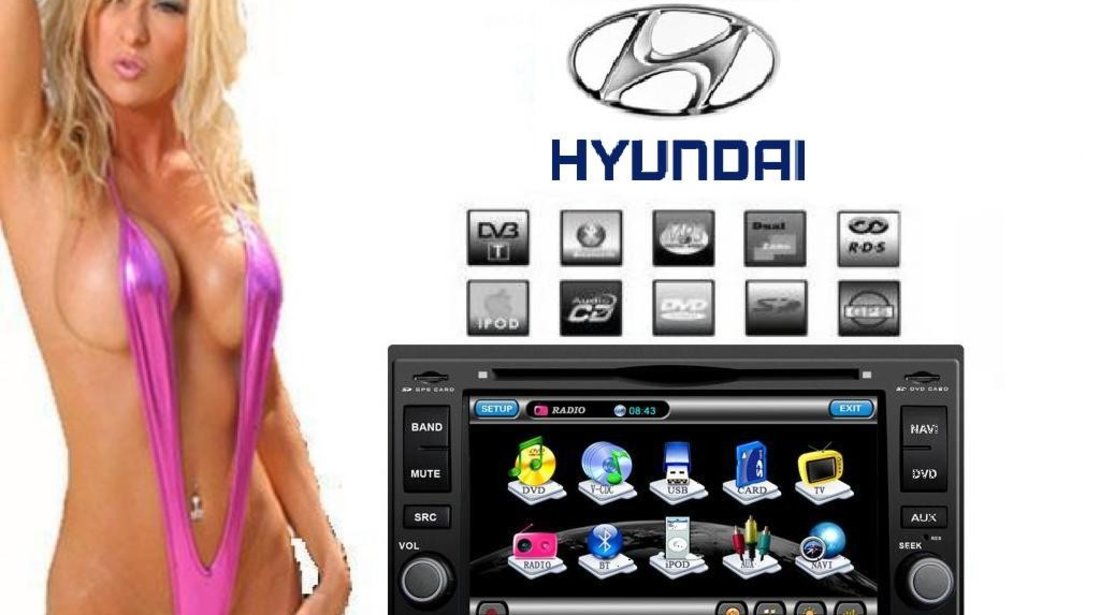 Navigatie TTi 6086 Dedicata Hyundai AZERA Dvd Gps Tv Car Kit 1999 Lei