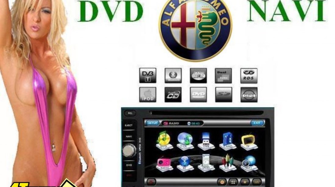 Navigatie Tti 6903 Dedicata Alfa Romeo MITO Dvd Gps Car Kit Tv Usb Divx