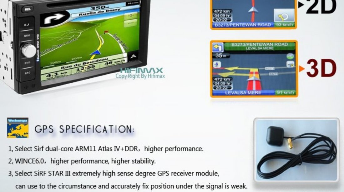 NAVIGATIE TTI 6903 DEDICATA SKODA OCTAVIA 1 TOUR SUPERB FABIA DVD GPS CAR KIT USB PANOU DETASABIL ANTIFURT