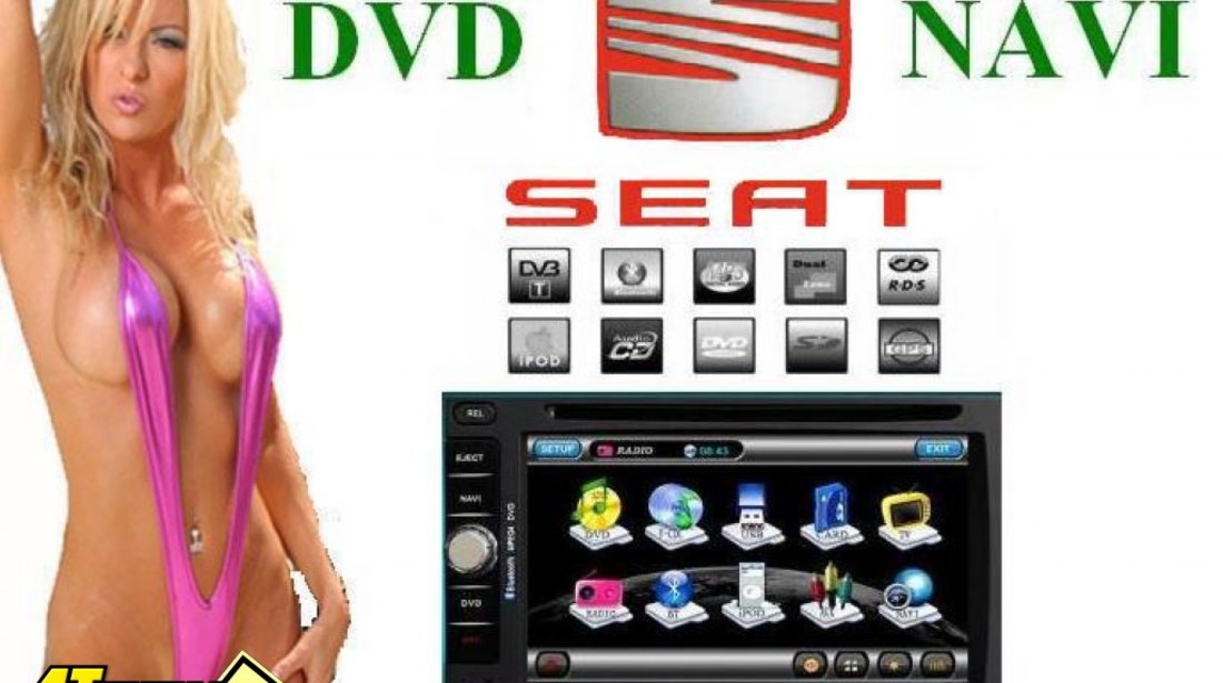 NAVIGATIE TTI 6903i DEDICATA Seat Ibiza Leon Altea Toledo Alhabra INTERNET 3G WIFI Dvd Gps Car Kit Usb Panou Detasabil MODEL 2012