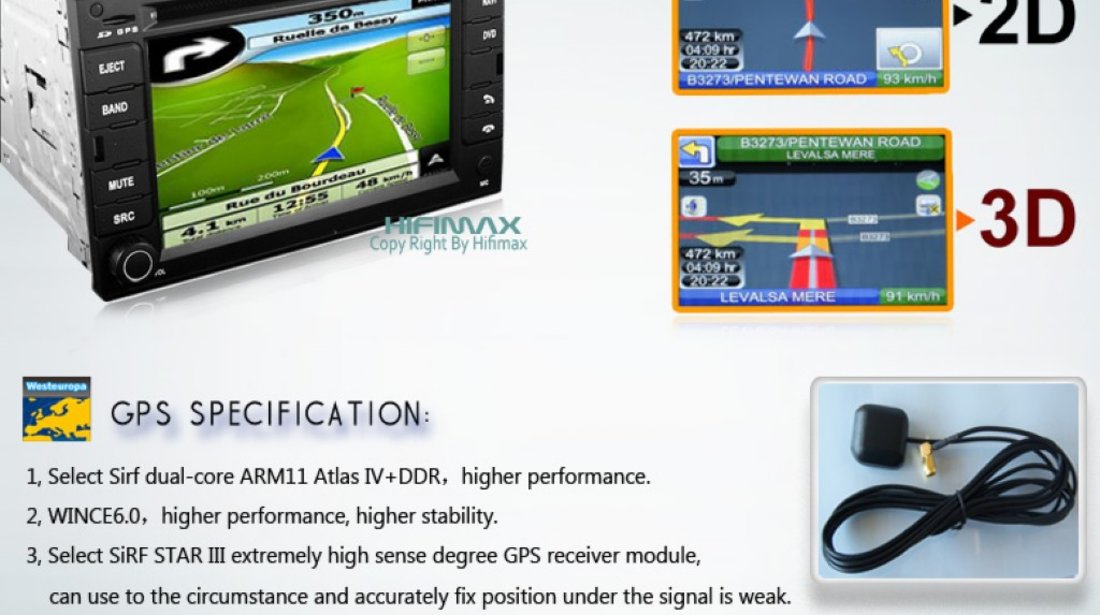 Navigatie Tti 8917 Dedicata PEUGEOT 307 Internet 3g Dvd Gps Tv Cat Kit Ipod Comenzi Volan Model 2012