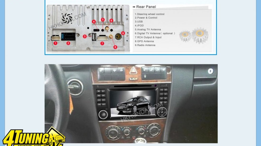 Navigatie Tti 8993i Dedicata Mercedes Benz CLK 2499 Lei Internet 3g Wifi Dvd Gps Carkit Tv Comenzi Pe Volan Model 2013