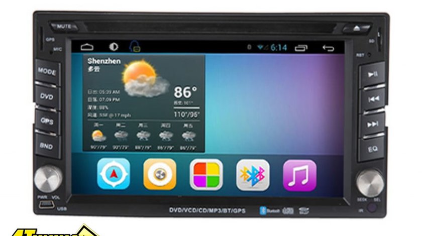 NAVIGATIE UNIVERSALA 2DIN CU ANDROID 4 2 EW861P INTERNET WIFI PROCESOR DUAL CORE A9 ECRAN CAPACITIV CARKIT BLUETOOTH PRELUARE AGENDA TELEFONICA MIRROR LINK MODEL PREMIUM 2015