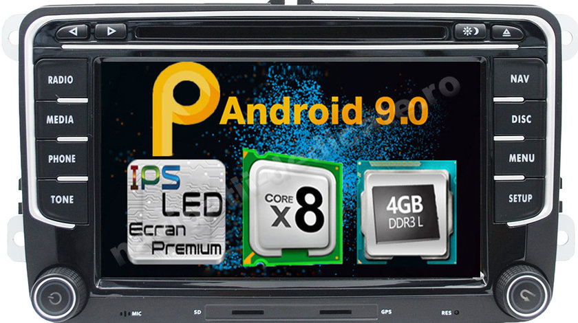 NAVIGATIE VW Golf 5 Golf 6 Passat B6 B7 CC Jetta Tiguan Touran Sharan Polo Android 9.0 NAVD-P3700