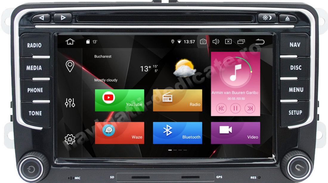 NAVIGATIE VW Golf 5 Golf 6 Passat B6 B7 CC Jetta Tiguan Touran Sharan Polo Android 9.0 NAVD-P3700