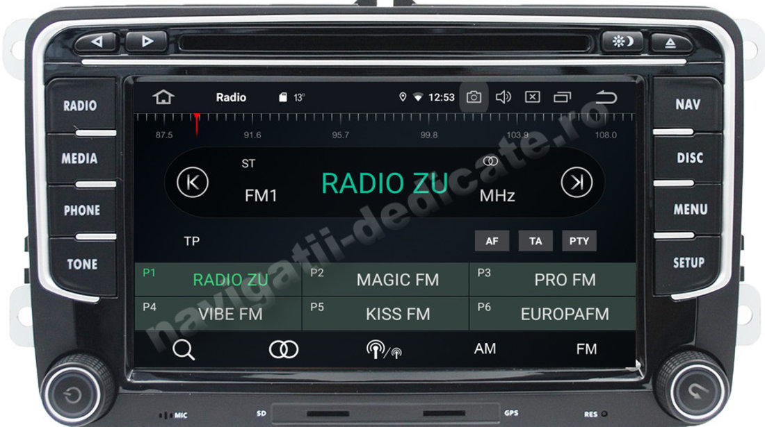 NAVIGATIE VW Golf 5 Golf 6 Passat B6 B7 CC Jetta Tiguan Touran Sharan Polo Android 9.0 NAVD-P3700