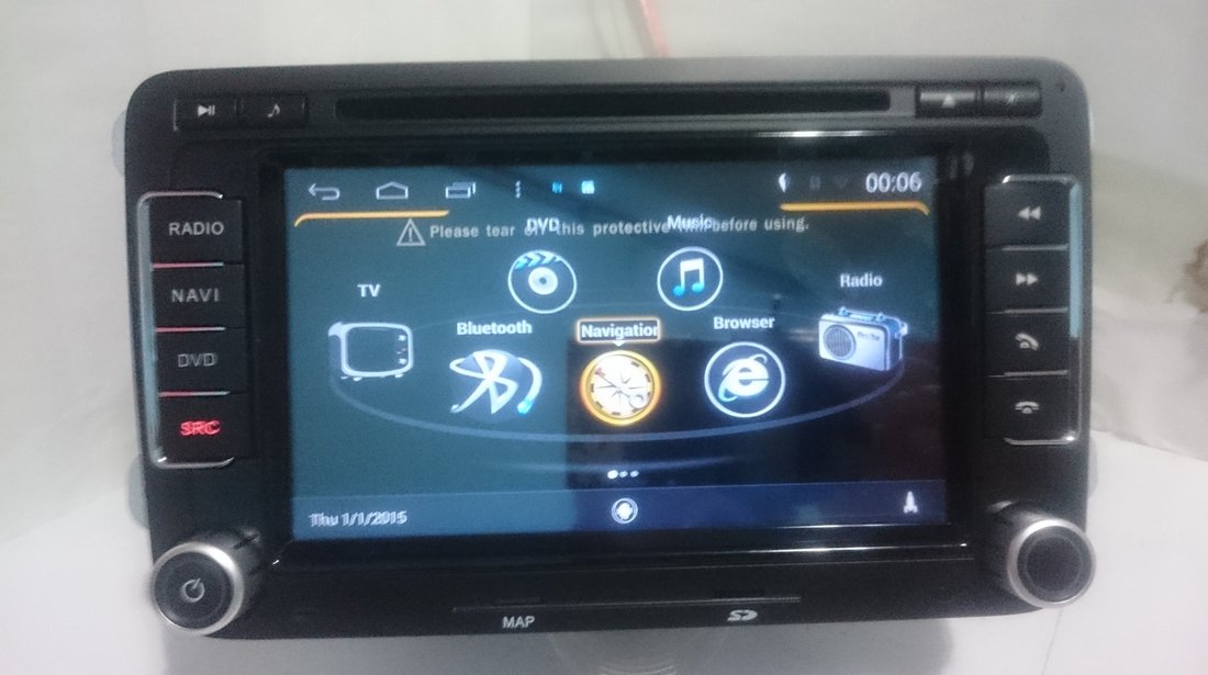 Navigatie VW Golf 6 Polo Passat CC Jetta Tiguan Touran EOS Sharan Scirocco Caddy cu Android + camera