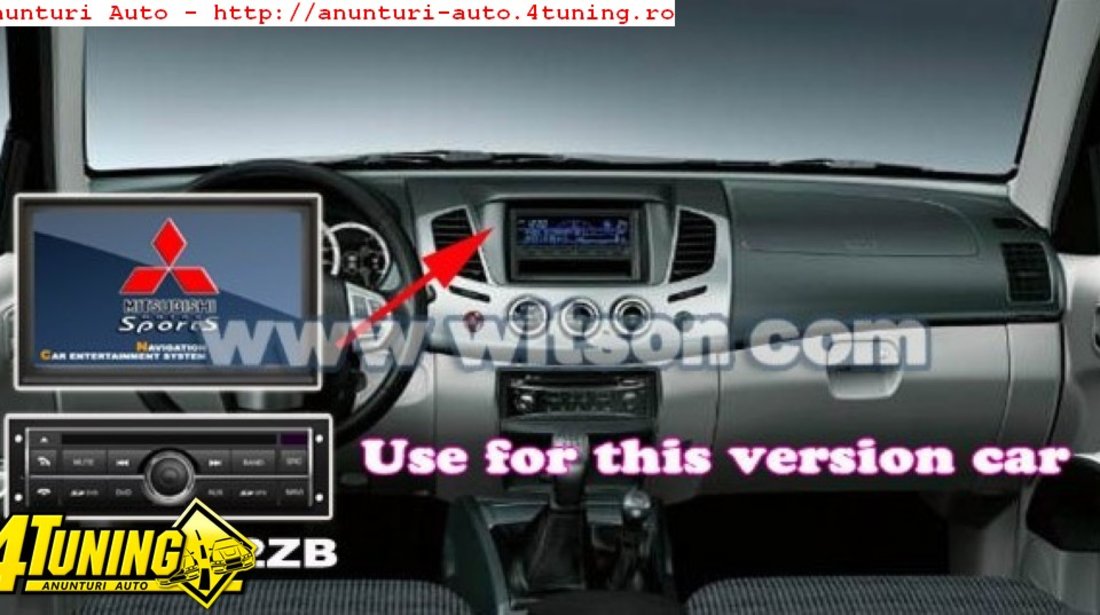 NAVIGATIE WITSON DEDICATA MITSUBISHI L200 INTERNET 3G WI FI DVD GPS CARKIT TV COMANZI PE VOLAN USB DIVX MODEL 2012