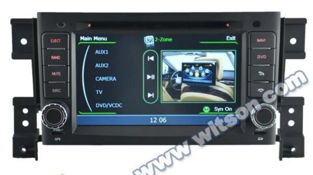 NAVIGATIE WITSON W2-C053 DEDICATA SUZUKI GRAND VITARA PLATFORMA S100 PROCESOR DUAL CORE A8 1GHZ 512 DDR 2 DVD GPS TV DVR CARKIT PRELUARE AGENDA TELEFONICA