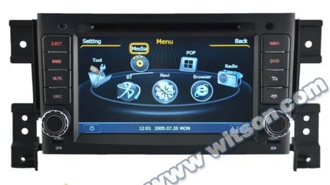 NAVIGATIE WITSON W2-C053 DEDICATA SUZUKI GRAND VITARA PLATFORMA S100 PROCESOR DUAL CORE A8 1GHZ 512 DDR 2 DVD GPS TV DVR CARKIT PRELUARE AGENDA TELEFONICA