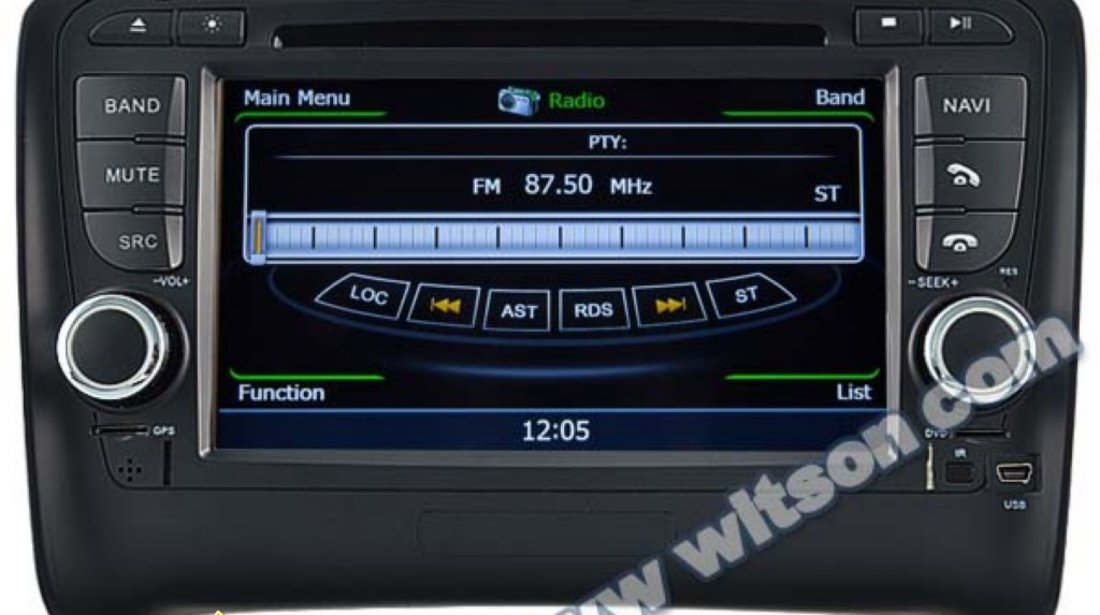 NAVIGATIE WITSON W2 C078 DEDICATA AUDI TT PLATFORMA S100 PROCESOR DUAL CORE A8 1GHZ 512 DDR DVD GPS TV DVR CARKIT PRELUARE AGENDA TELEFONICA