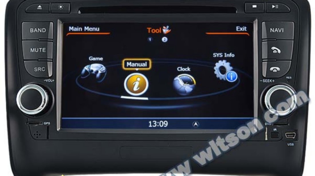 NAVIGATIE WITSON W2 C078 DEDICATA AUDI TT PLATFORMA S100 PROCESOR DUAL CORE A8 1GHZ 512 DDR DVD GPS TV DVR CARKIT PRELUARE AGENDA TELEFONICA