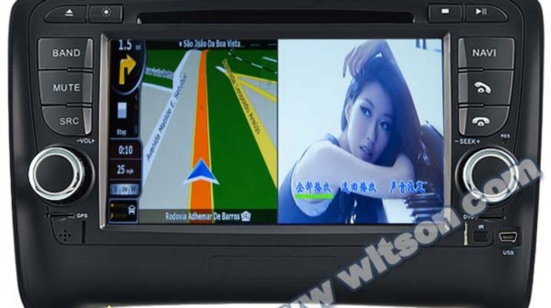 NAVIGATIE WITSON W2 C078 DEDICATA AUDI TT PLATFORMA S100 PROCESOR DUAL CORE A8 1GHZ 512 DDR DVD GPS TV DVR CARKIT PRELUARE AGENDA TELEFONICA