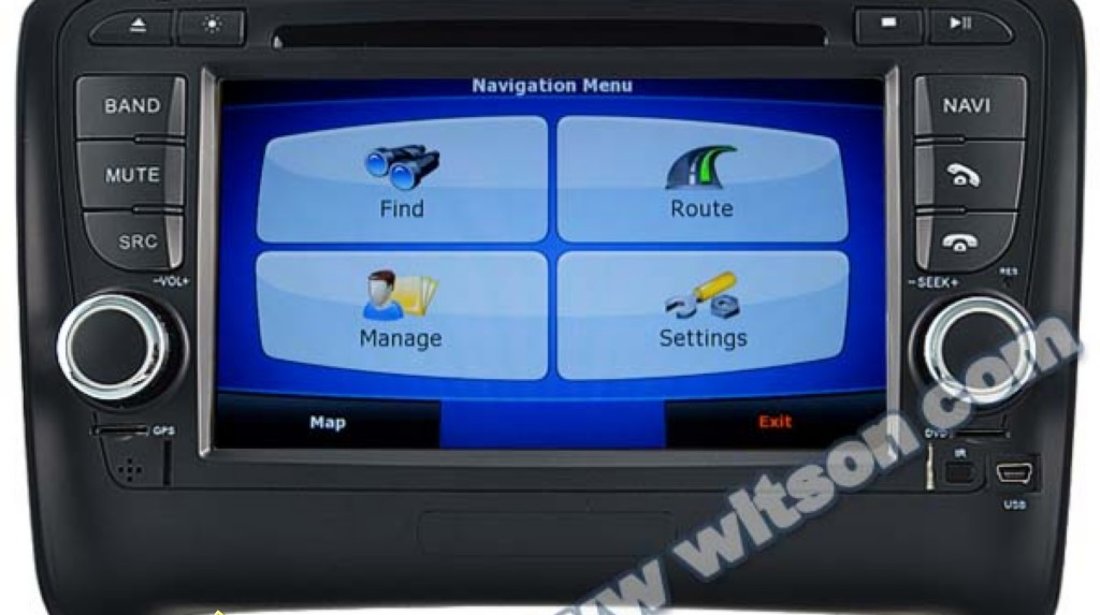 NAVIGATIE WITSON W2 C078 DEDICATA AUDI TT PLATFORMA S100 PROCESOR DUAL CORE A8 1GHZ 512 DDR DVD GPS TV DVR CARKIT PRELUARE AGENDA TELEFONICA