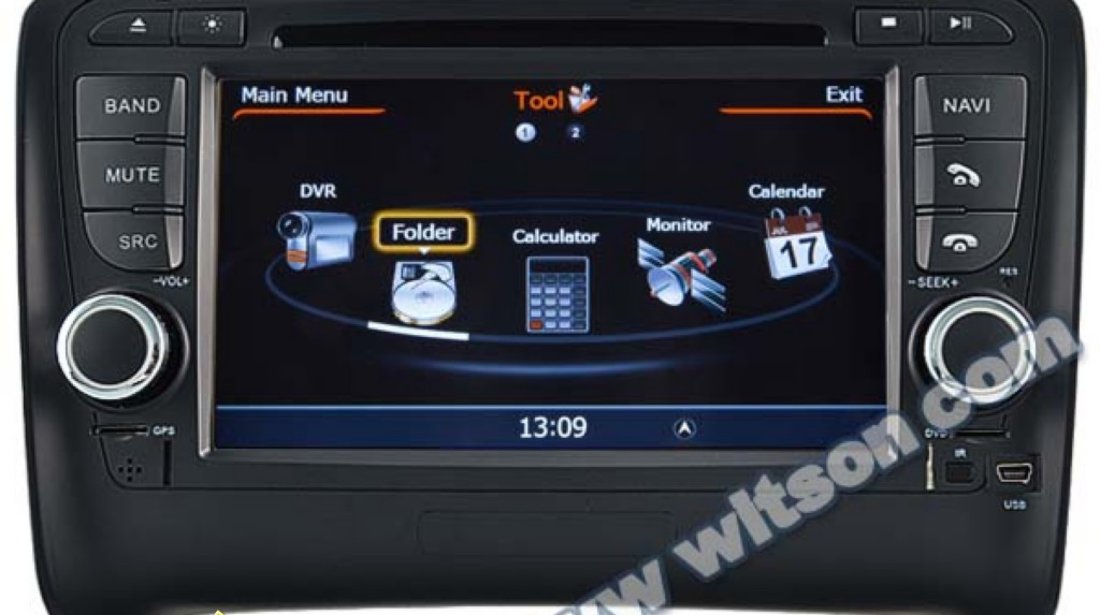 NAVIGATIE WITSON W2 C078 DEDICATA AUDI TT PLATFORMA S100 PROCESOR DUAL CORE A8 1GHZ 512 DDR DVD GPS TV DVR CARKIT PRELUARE AGENDA TELEFONICA