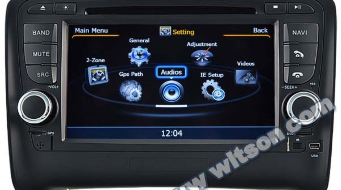 NAVIGATIE WITSON W2 C078 DEDICATA AUDI TT PLATFORMA S100 PROCESOR DUAL CORE A8 1GHZ 512 DDR DVD GPS TV DVR CARKIT PRELUARE AGENDA TELEFONICA