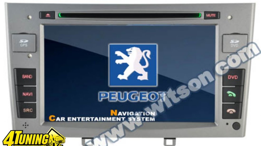 NAVIGATIE WITSON W2-C083 DEDICATA PEUGEOT 308 408 PLATFORMA S100 PROCESOR DUAL CORE A8 1GHZ 512 DDR 2 DVD GPS TV DVR CARKIT PRELUARE AGENDA TELEFONICA