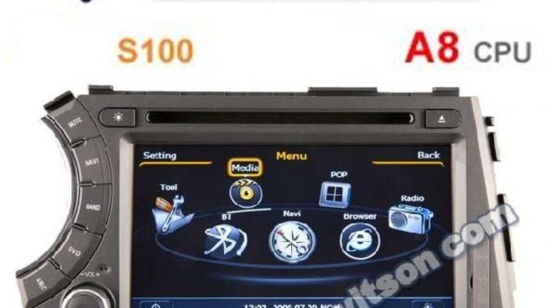 Navigatie Witson W2 C158 Dedicata Ssangyong Kyron Actyon Korando Tradie PLATFORMA S100 PROCESOR ARM8 1GHZ Dvd Gps Carkit PRELUARE AGENDA TELEFONICA Tv Comenzi Pe Volan