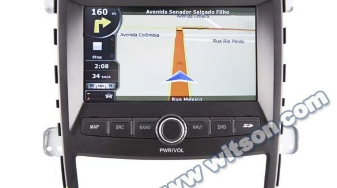 Navigatie Witson W2 C159 Dedicata Ssangyong Korando Actyon Platforma S100 Procesor Arm8 1gmhz Internet 3g Dvd Gps Carkit Preluare Agenda Telefonica Tv Comenzi Pe Volan