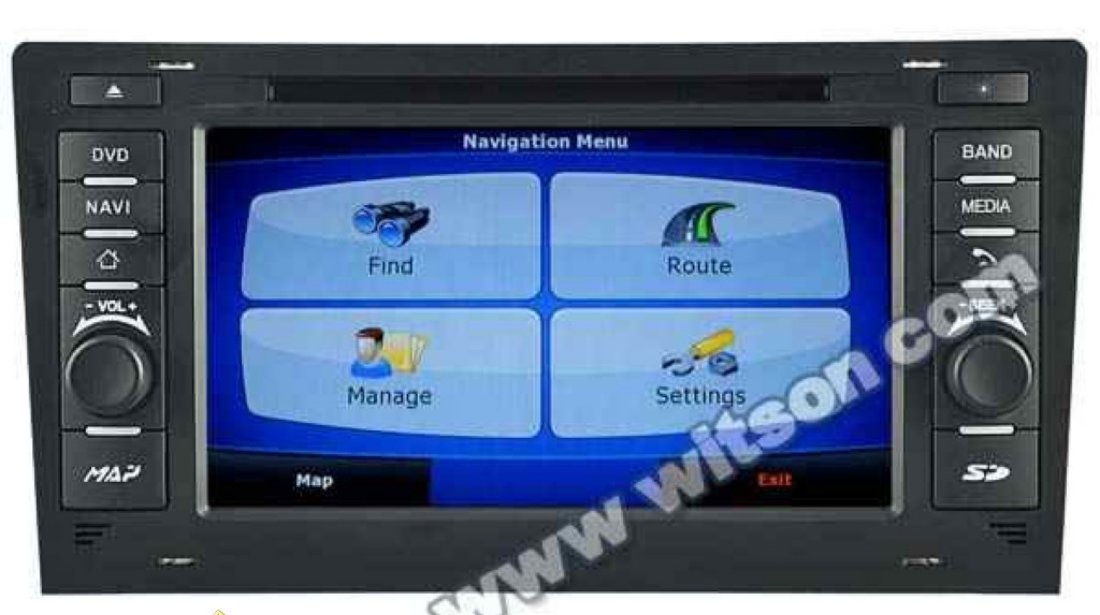 NAVIGATIE WITSON W2 C221 DEDICATA AUDI A8 S8 1994 - 2002 PLATFORMA S100 PROCESOR DUAL CORE A8 1GHZ 512 DDR 2 DVD GPS TV DVR CARKIT PRELUARE AGENDA TELEFONICA