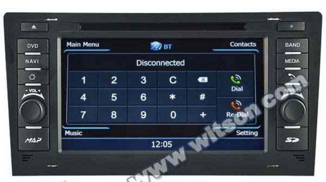 NAVIGATIE WITSON W2 C221 DEDICATA AUDI A8 S8 1994 - 2002 PLATFORMA S100 PROCESOR DUAL CORE A8 1GHZ 512 DDR 2 DVD GPS TV DVR CARKIT PRELUARE AGENDA TELEFONICA