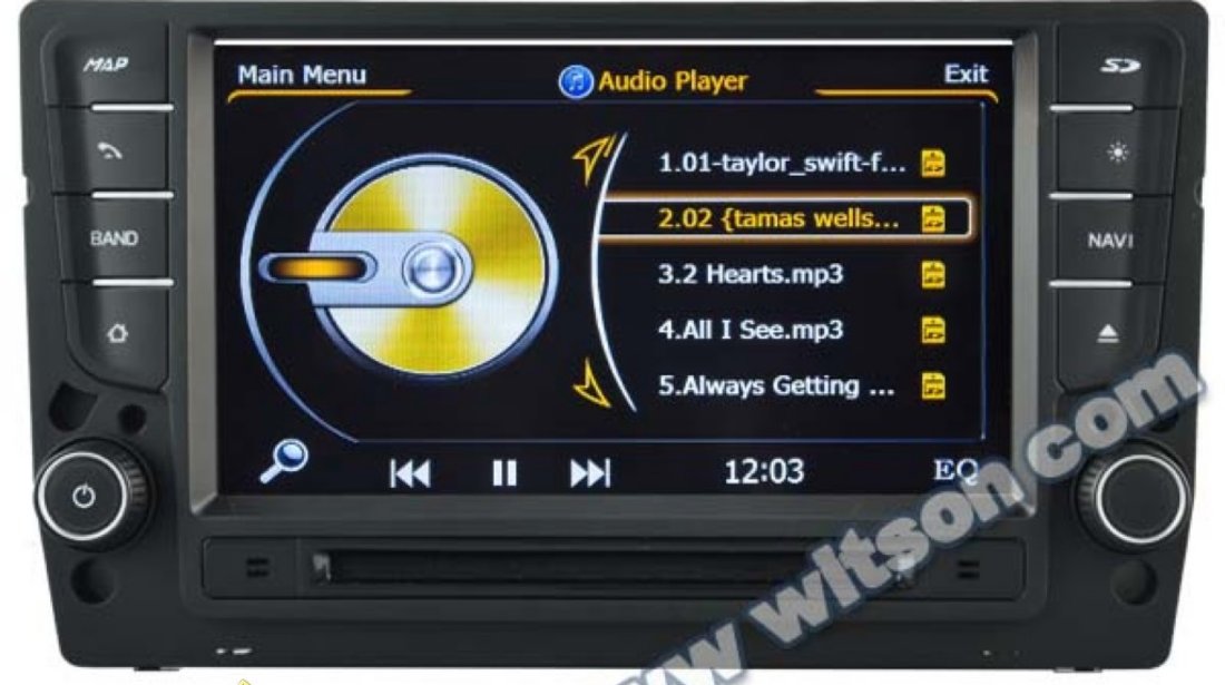 NAVIGATIE WITSON W2 C257 DEDICATA VOLKSWAGEN GOLF 7 PLATFORMA S100 PROCESOR DUAL CORE A8 1GHZ 512 DDR 2 INTERNET 3G WIFI DVD GPS TV DVR CARKIT PRELUARE AGENDA TELEFONICA