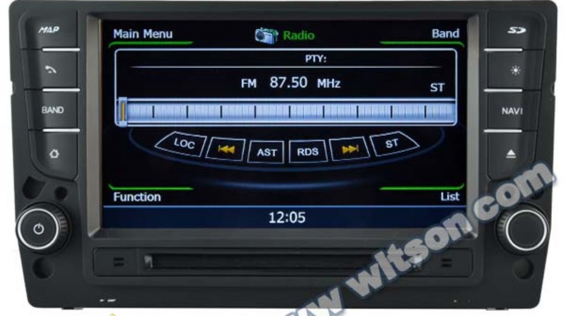 NAVIGATIE WITSON W2 C257 DEDICATA VOLKSWAGEN GOLF 7 PLATFORMA S100 PROCESOR DUAL CORE A8 1GHZ 512 DDR 2 INTERNET 3G WIFI DVD GPS TV DVR CARKIT PRELUARE AGENDA TELEFONICA