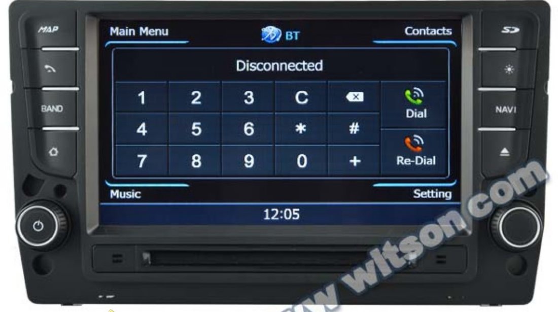 NAVIGATIE WITSON W2 C257 DEDICATA VOLKSWAGEN GOLF 7 PLATFORMA S100 PROCESOR DUAL CORE A8 1GHZ 512 DDR 2 INTERNET 3G WIFI DVD GPS TV DVR CARKIT PRELUARE AGENDA TELEFONICA