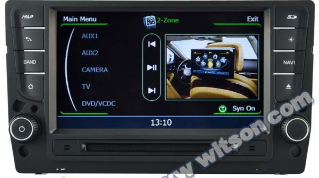 NAVIGATIE WITSON W2 C257 DEDICATA VOLKSWAGEN GOLF 7 PLATFORMA S100 PROCESOR DUAL CORE A8 1GHZ 512 DDR 2 INTERNET 3G WIFI DVD GPS TV DVR CARKIT PRELUARE AGENDA TELEFONICA