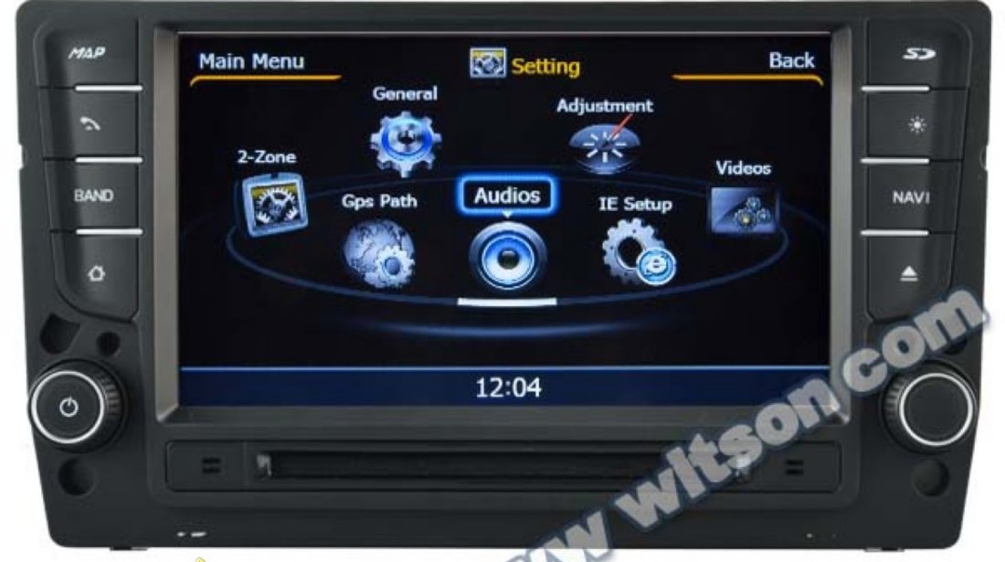 NAVIGATIE WITSON W2 C257 DEDICATA VOLKSWAGEN GOLF 7 PLATFORMA S100 PROCESOR DUAL CORE A8 1GHZ 512 DDR 2 INTERNET 3G WIFI DVD GPS TV DVR CARKIT PRELUARE AGENDA TELEFONICA