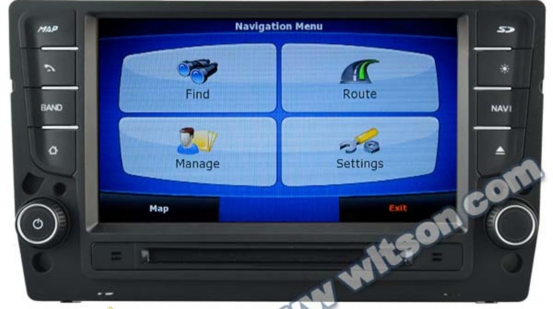 NAVIGATIE WITSON W2 C257 DEDICATA VOLKSWAGEN GOLF 7 PLATFORMA S100 PROCESOR DUAL CORE A8 1GHZ 512 DDR 2 INTERNET 3G WIFI DVD GPS TV DVR CARKIT PRELUARE AGENDA TELEFONICA