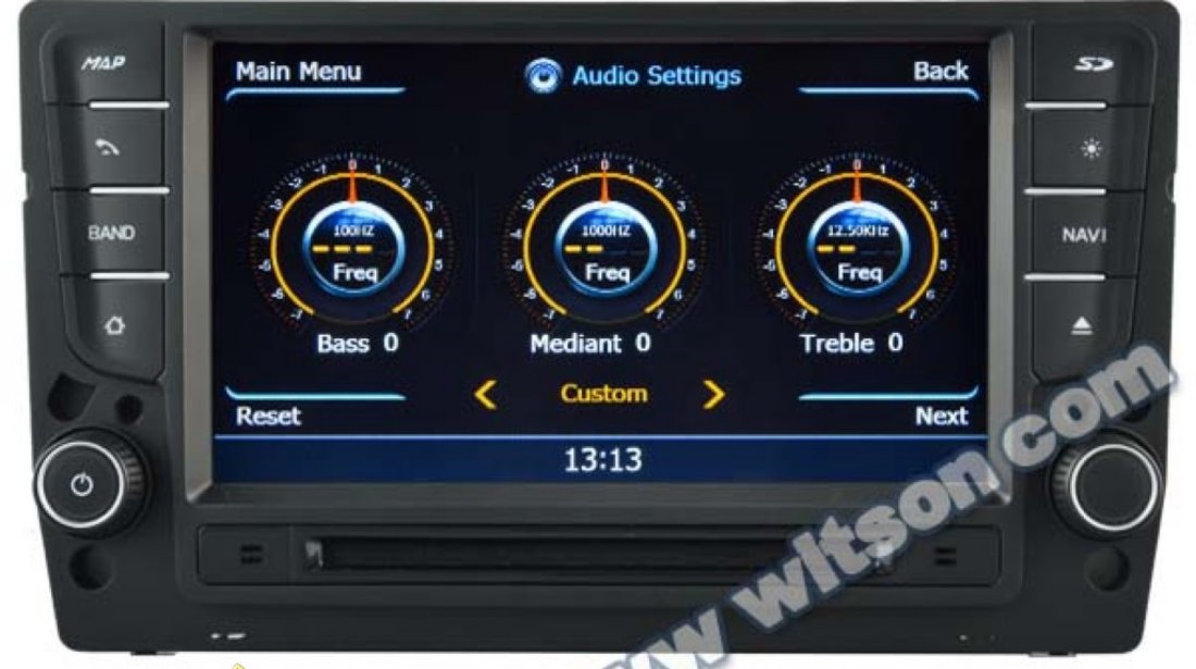 NAVIGATIE WITSON W2 C257 DEDICATA VOLKSWAGEN GOLF 7 PLATFORMA S100 PROCESOR DUAL CORE A8 1GHZ 512 DDR 2 INTERNET 3G WIFI DVD GPS TV DVR CARKIT PRELUARE AGENDA TELEFONICA