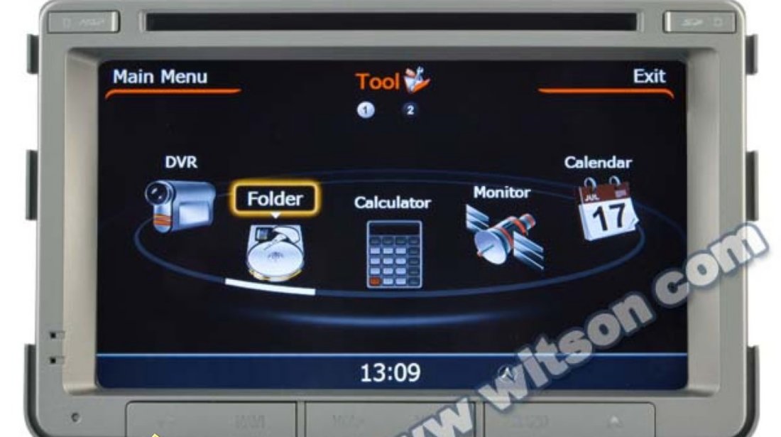 NAVIGATIE WITSON W2 C269 DEDICATA SSANGYONG REXTON PLATFORMA S100 PROCESOR DUAL CORE A8 1GHZ 512 DDR 2 DVD GPS TV DVR CARKIT PRELUARE AGENDA TELEFONICA MODEL 2014