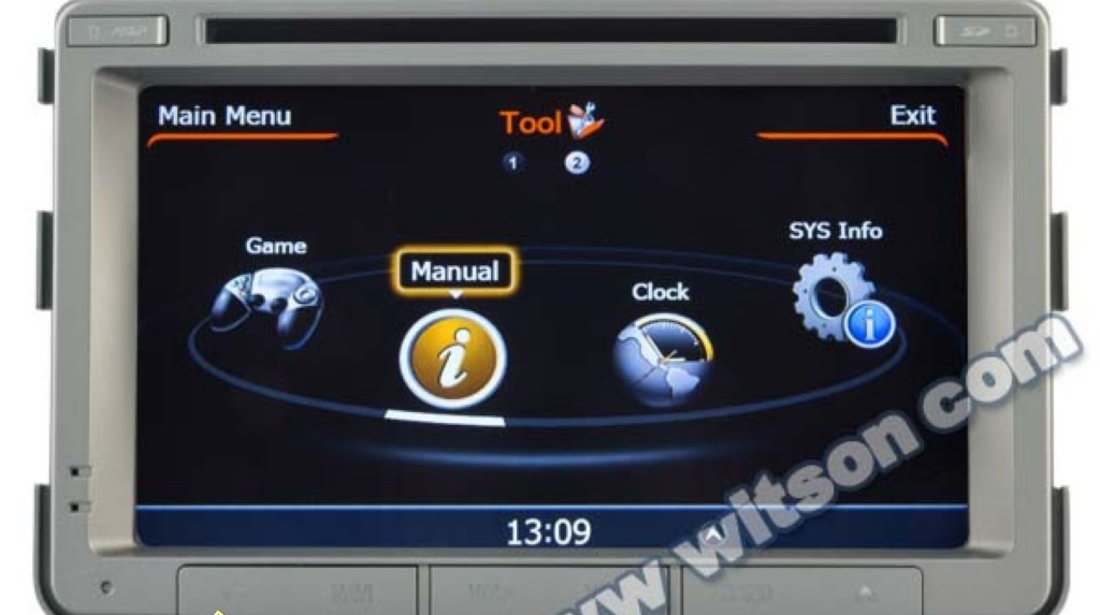 NAVIGATIE WITSON W2 C269 DEDICATA SSANGYONG REXTON PLATFORMA S100 PROCESOR DUAL CORE A8 1GHZ 512 DDR 2 DVD GPS TV DVR CARKIT PRELUARE AGENDA TELEFONICA MODEL 2014