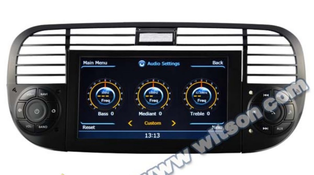 NAVIGATIE WITSON W2 C315 DEDICATA FIAT 500 PLATFORMA S100 PROCESOR DUAL CORE A8 1GHZ 512 DDR 2 DVD GPS TV DVR CARKIT PRELUARE AGENDA TELEFONICA MODEL 2014