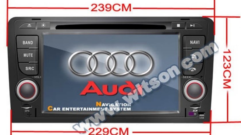 Navigatie WITSON W2-D9763A Dedicata Audi A3 2003 2010 INTERNET 3G WIFI DVD GPS CARKIT TV MODEL 2013