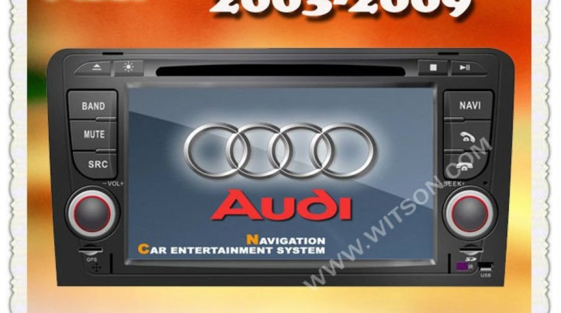 Navigatie WITSON W2-D9763A Dedicata Audi A3 2003 2010 INTERNET 3G WIFI DVD GPS CARKIT TV MODEL 2013