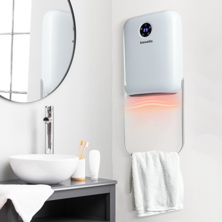 Încălzitor de perete cu suport pentru prosoape - 800/2000W - 240V - alb BW2104