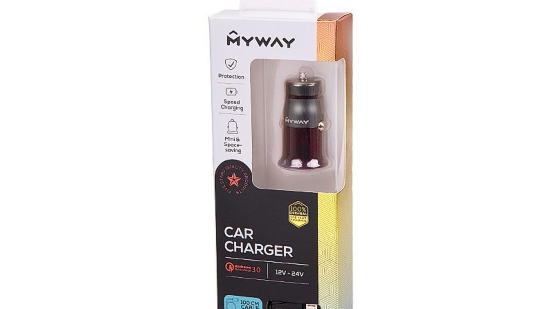 Încărcător 12/24v Qc3.0 1x Usb + Cablu Usb&gt; Micro Usb Maway 63000