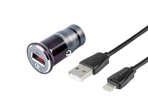 Încărcător 12/24v Qc3.0 1x Usb + Cablu Usb&gt; Lightning Maway 63012