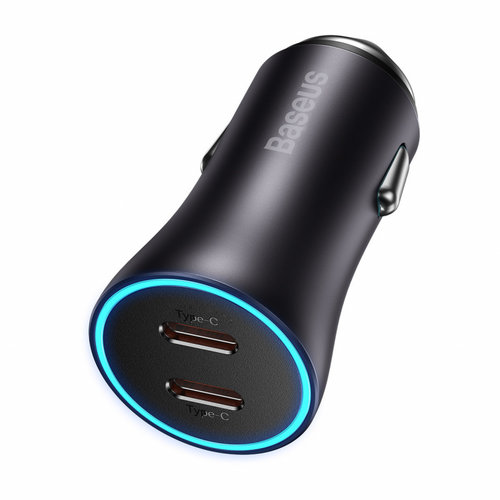 Încărcător Auto Baseus Golden Contactor Pro 2x USB-C 40W Gri (CGJP000013)
