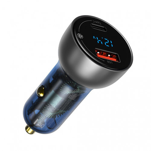 Încărcător Auto Baseus USB / USB Tip C 65 W 5 A SCP Quick Charge 4.0+ Power Delivery 3.0 Display ...