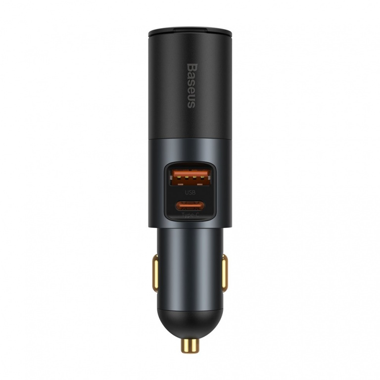 Încărcător Auto Multifunctional Priză Brichetă Baseus Share Together USB / USB Tip C / 120W Încărcare Rapidă Livrare Putere Gri CCBT-C0G