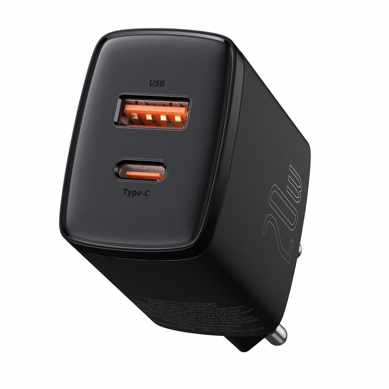 Încărcător Baseus Compact Quick Charger, Usb, Usb-c, 20w Amio BAS20723