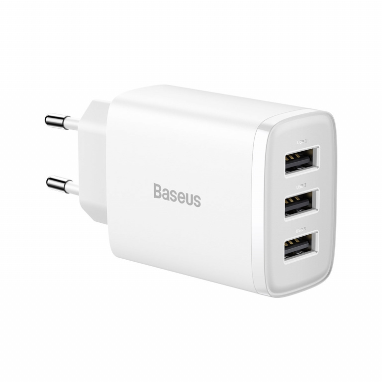 Încărcător Compact Baseus 3U 17W EU Alb CCXJ020102