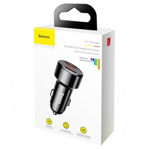 Încărcător De Mașină Baseus Magic Series Dual QC - Quick Charge 3.0 2 x USB 45W 6A Negru CCMLC2...