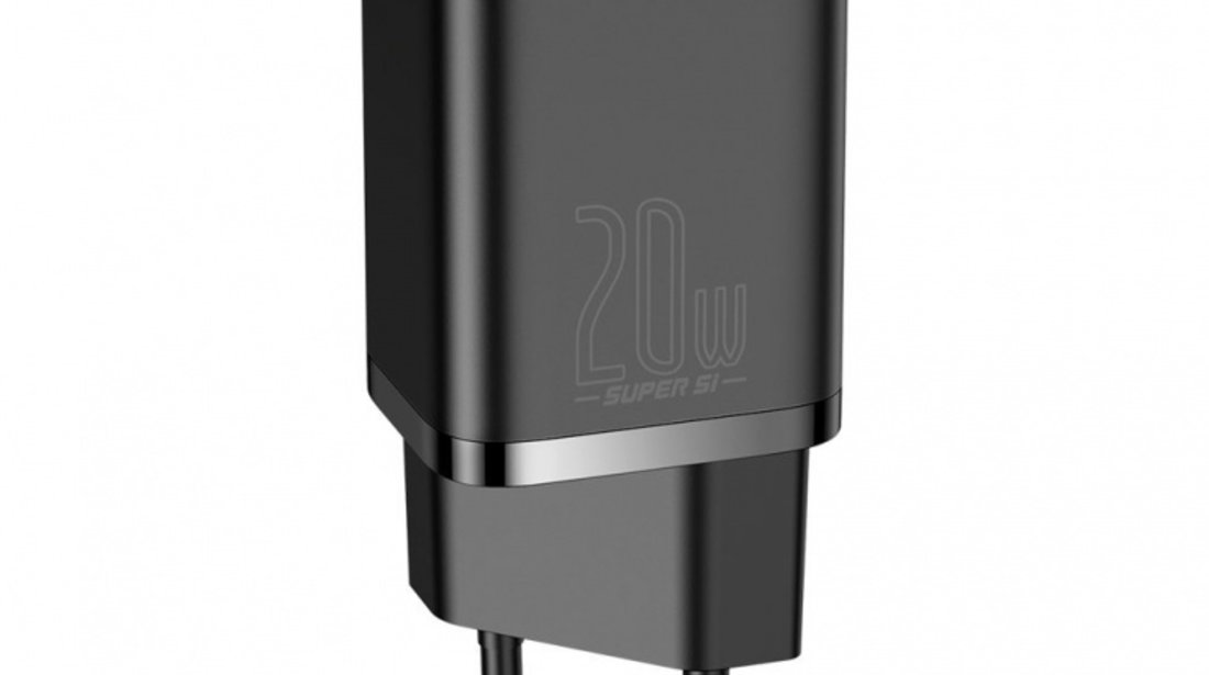 Încărcător Rapid Baseus Super Si 1C USB Tip C 20 W Power Delivery Negru (CCSUP-B01)